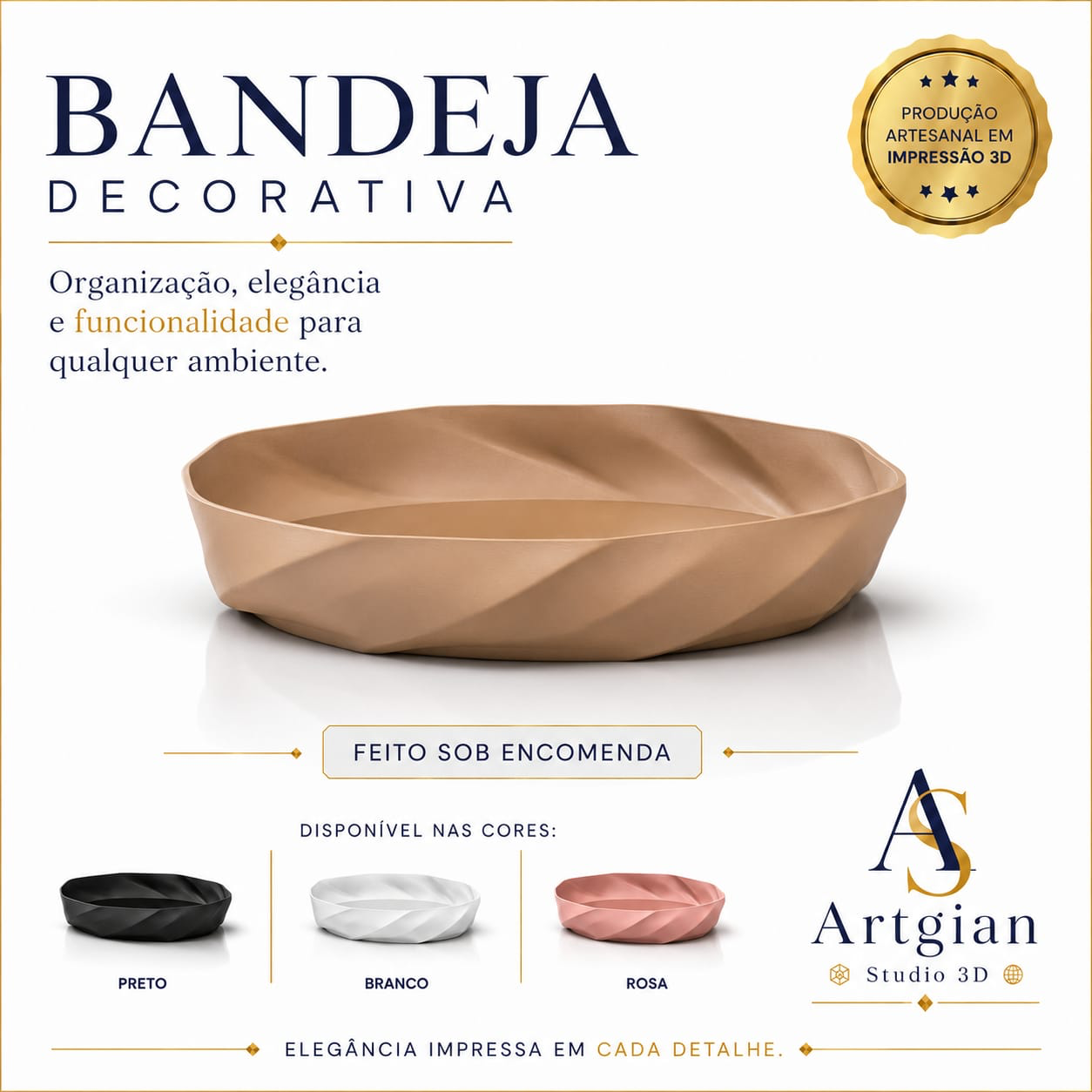 Cores disponíveis para a Bandeja Aurora